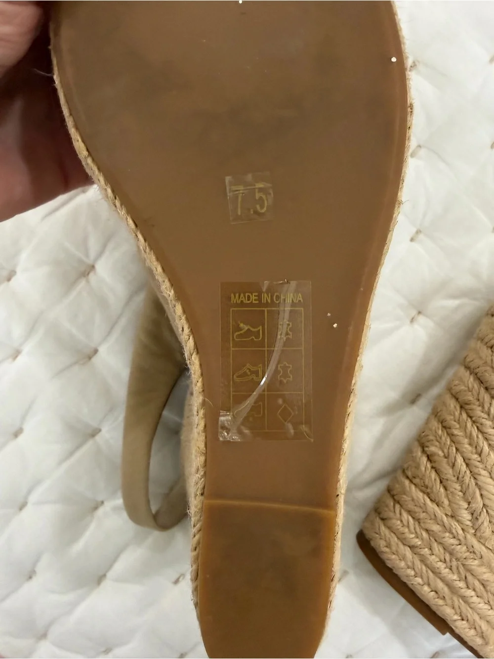 Dolce Vita Neutral Beige Espadrille Wedge Slingback size 7.5